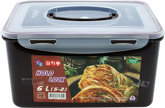 지오리빙 김치냉장고 겸용 홀드락 김치통 밀폐용기, 6L, 1개