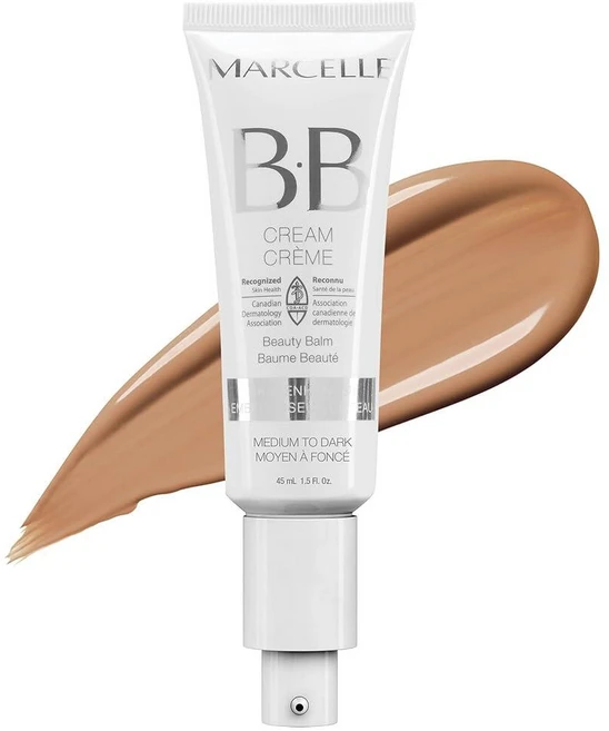 Marcelle BB 크림 뷰티 밤 미디엄 다크 틴트 모이스처라이저 스킨 인핸서 경량 보습 저자극성 논코메도제닉 무향 파라벤 프리 오일 크루얼티 44.4ml( - 쿠팡
