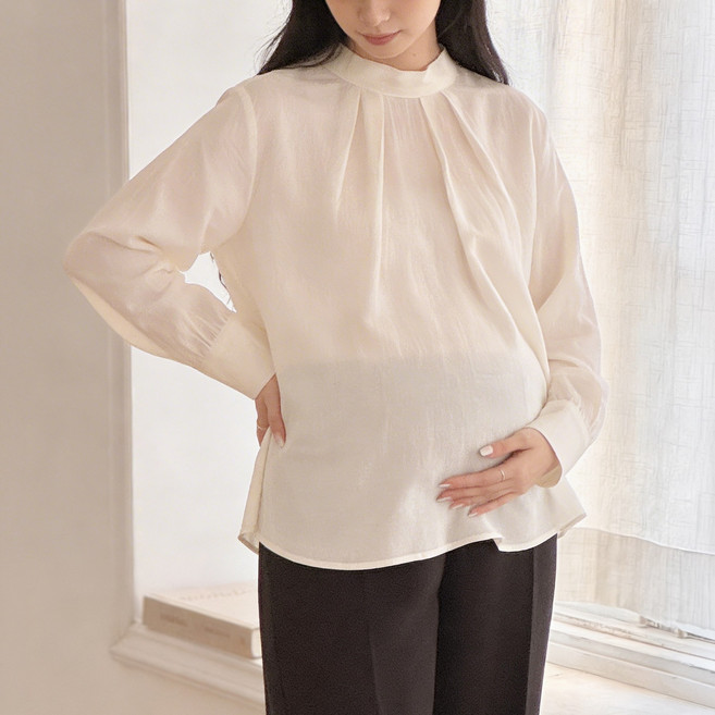 임산부 투웨이 블라우스 타이 셔츠 오피스룩 하객룩 예쁜 외출 수유복 정장 출근룩