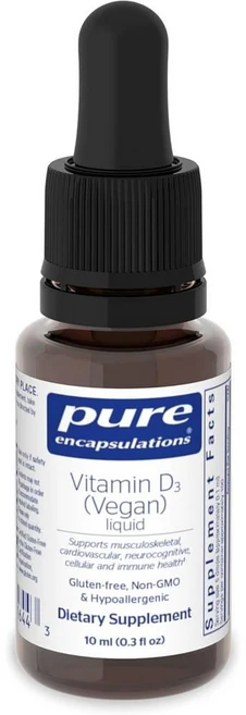 퓨어인캡슐레이션 비타민 D3 (비건 채식) 리퀴드 액상 Pure Encapsulations Vitamin D3 (Vegan) Liquid, 1개, 10ml - 쿠팡