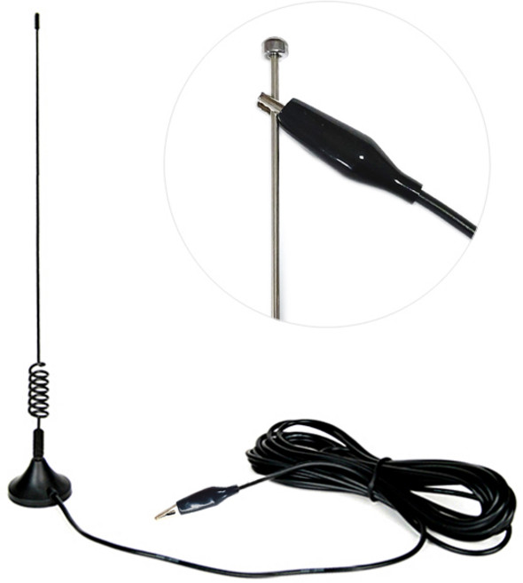 악어집게 안테나/ FM 라디오 DMB 감도향상 간단한 연결 소형라디오 전축 오디오 수신기 악어클립