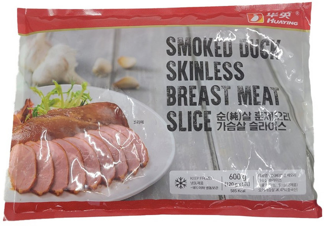 위드메이 위드메이 냉동 훈제오리 순살 가슴살 슬라이스 600g 1개