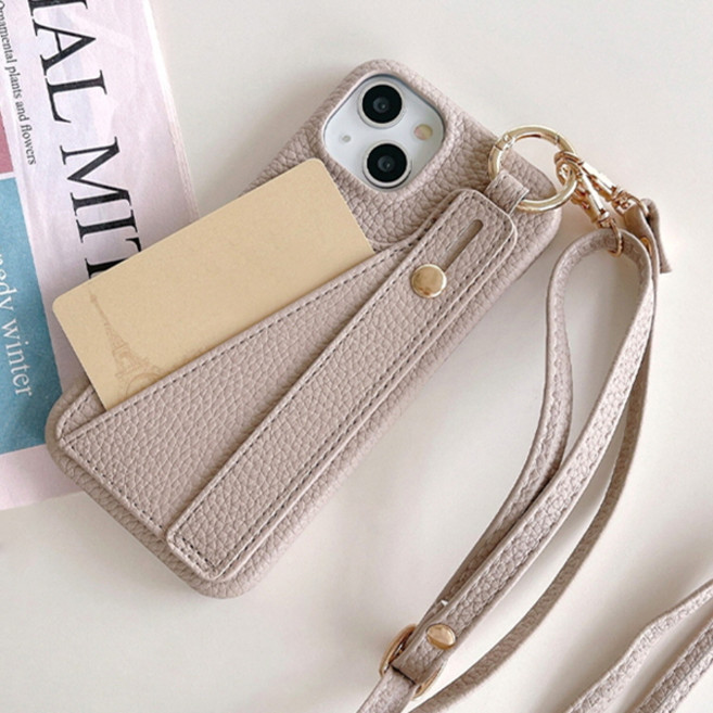 아이폰13 13프로 13프로맥스 럭셔리 가죽 카드수납 핸드 손목 바디스트랩 줄 핸드폰 케이스