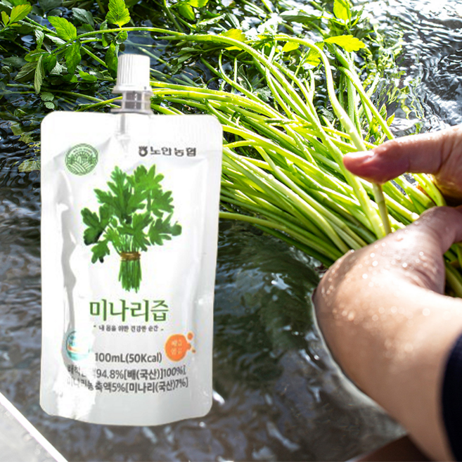 [억수로상회] 배즙을 넣어 맛있는 미나리즙 (스파우트포장), 20개, 100ml