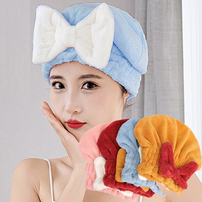 에이스샵 퀵 드라이 헤어캡 4종 세안모자 타올헤어캡 드라이수건, 드라이헤어캡(블루), 1개