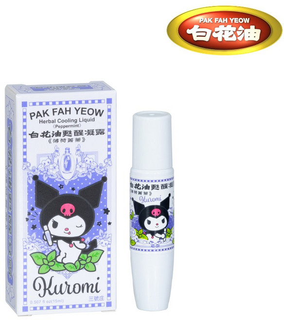 PAK FAH YEOW 白花油 甦醒凝露 15ml, 1個, 薄荷菁蒂Kuromi