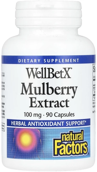 Natural Factors WellBetX 멀베리 추출물 100mg 캡슐 90정, NaturalFactorsWellBetX멀베리추출물10, 1개 - 쿠팡