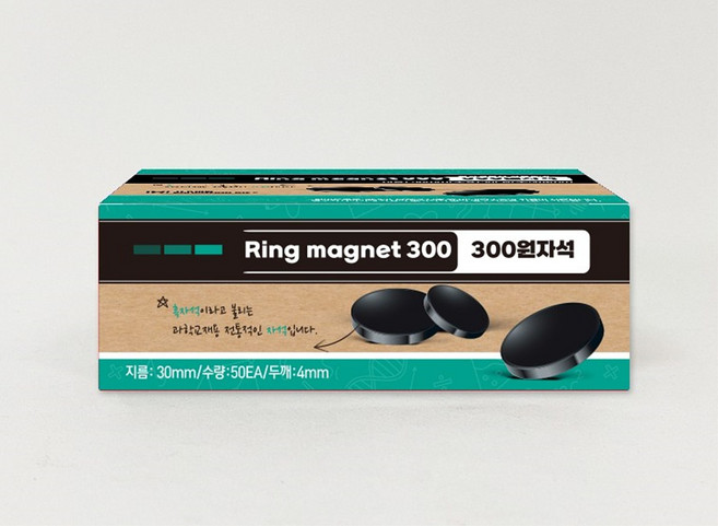 (TNB) 과학실습용 학습교재 300원자석 (50개입) 30MM, 1개