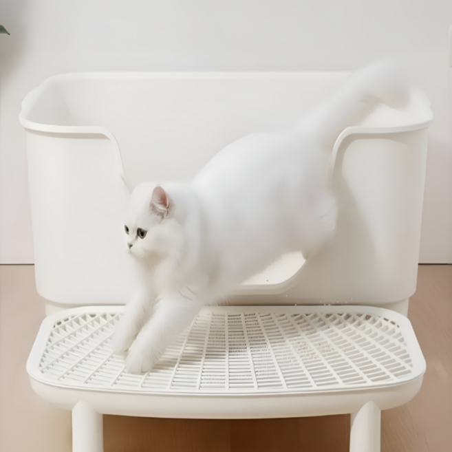 오르펫 고양이 모래 발판 사막화 방지 화장실 발판, 1개, 화이트
