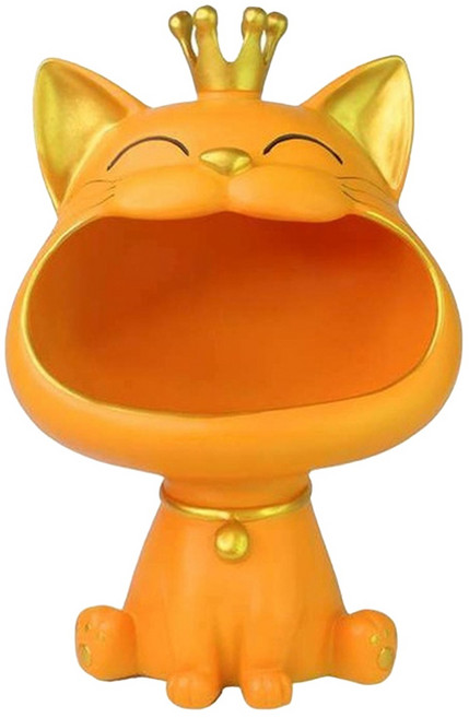 摩達客 皇冠馬卡龍系設計 招財貓開運擺飾, 橘色