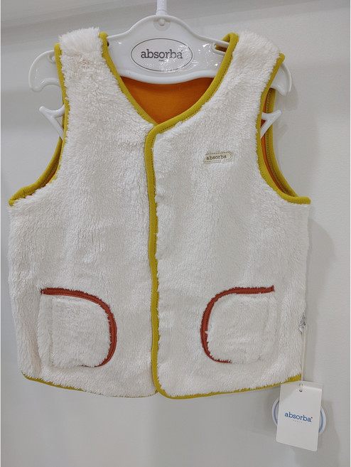 압소바해피랜드 실내&외출 똑딱이 스냅 딜런 퍼 조끼 AXD-11904