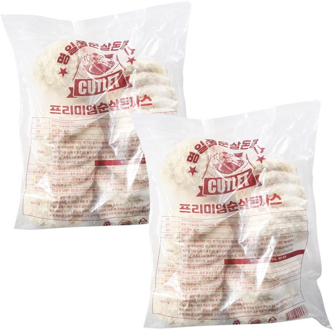 프리미엄 순살돈까스 1.2kg 업소용순살돈까스 냉동돈까스, 2개