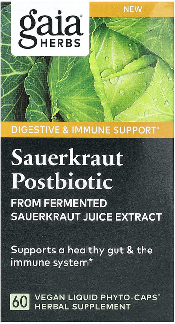 가이아 허브 사워크라우트 포스트바이오틱 비건 액상 식물성 캡슐 60정 (캡슐당 0.6g) GAI-15344, 1개
