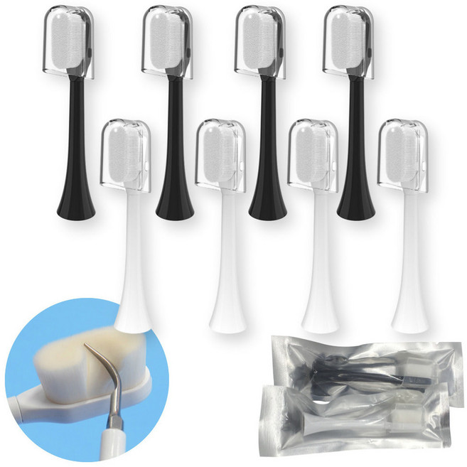 [호환] 고산상회 필립스 소닉케어 HX3641 HX3671 부드러운 초미세모 교체 칫솔모 리필, 4개, 화이트