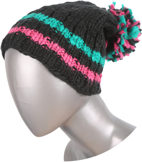 슈가포인트 비니 . 여성-아동 공용 . 방울 탈거 후 사용도 가능 . 스노보드-스키-스트릿-캐쥬얼 . Cracker - Black