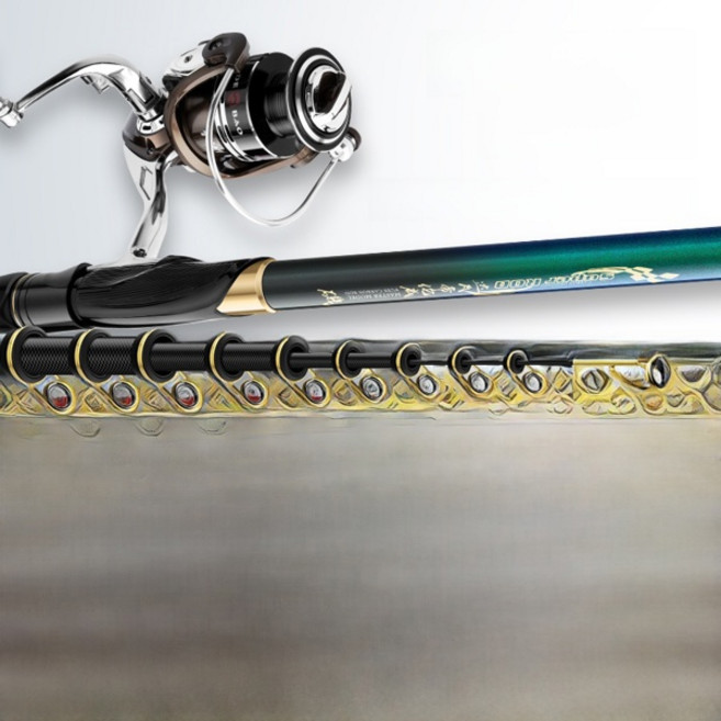 다비티렌웨이 카본 낚싯대 세트 초경량 장거리 캐스팅 바다암석 낚시대 초강력 튜닝 낚시 장비 키트, [28] 28곡 3호 4.5m +3000 낚시배 + 선