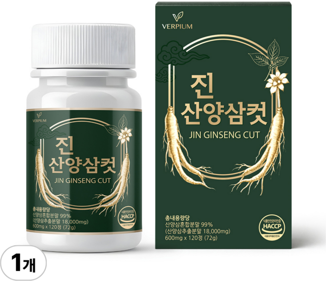5위 - 베르피움 진 산양삼 컷 정품, 1개, 120정