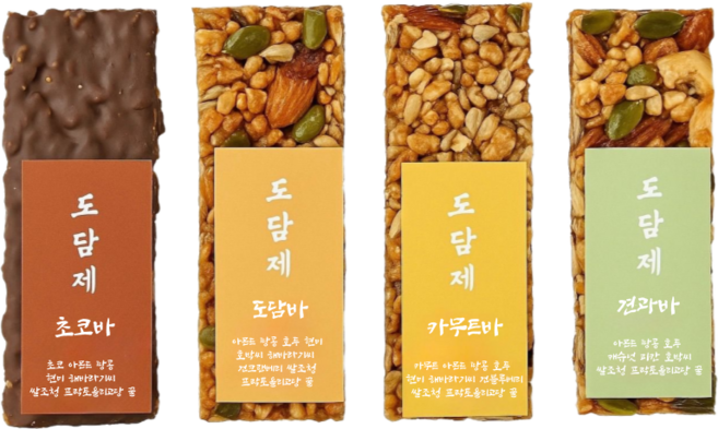도담제 무설탕 수제 견과류바 견과바 에너지바 단백질바 저칼로리 건강간식, 25g, 40개