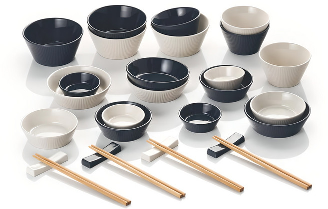 크라운포드 셀렘 4인 식기 홈세트, 네이비 + 크림, 식기 28P, 1세트