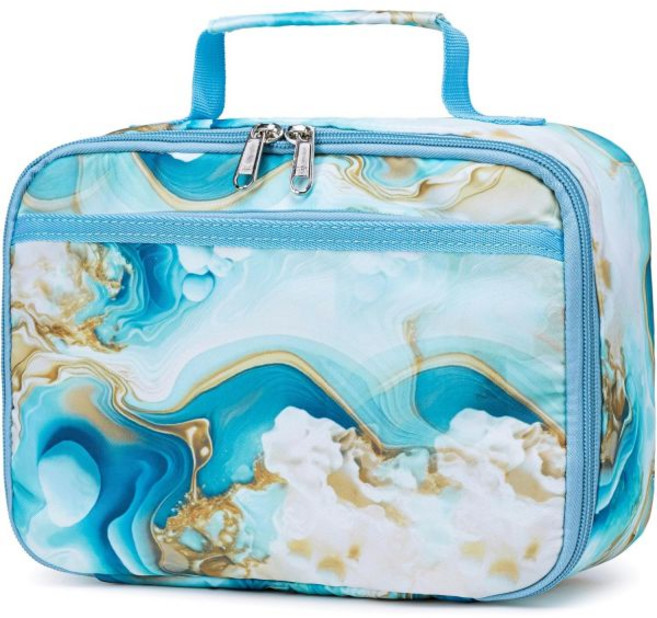 Bluboon블루분 코듀로이 보온 도시락 여아용 딸기 베이지 학교 급식 토트와 냉장실, Blue pebble, 1개