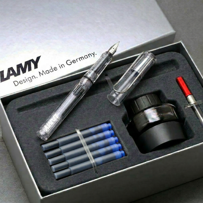 [무료각인서비스] 라미 사파리 만년필+병잉크+카트리지+컨버터 SET / 선물포장 / 정식수입처 제품 LAMY RAMY, F, 투명, 각인필요없음