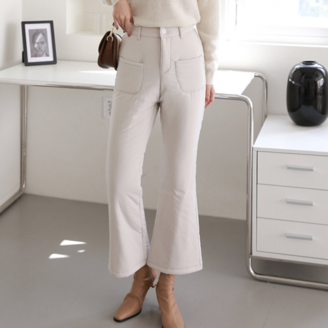 까르죠아 까르죠아 패딩 나팔 겨울 바지 빅사이즈 여성 누빔 방한 겨울 부츠컷 팬츠