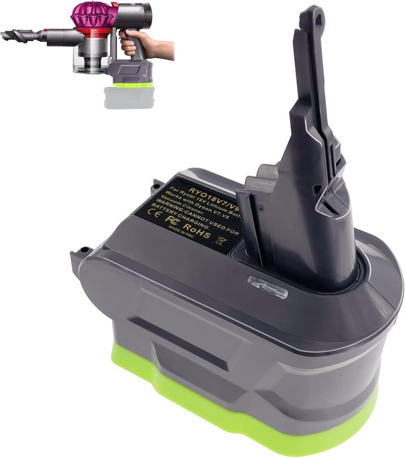 Ryobi에서 Dyson V7 V8 배터리 어댑터용 BAT20TL Ryobi 18V 리튬 배터리용 Dy-Son V7V8 SV10SV11 동물 모터헤드 휴대용 진공 청소기 무선