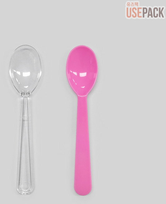 유즈팩 일회용 아이스크림스푼 소 분홍 일회용 수저 벌크 1000개, 1개