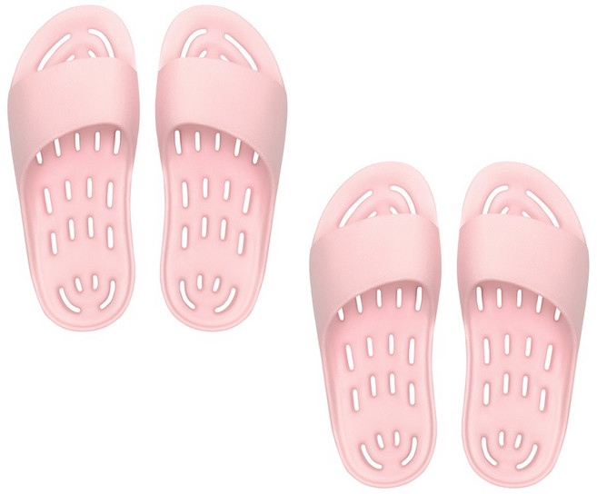 까발로 문에안걸리는 남녀공용 욕실화 물빠짐 경량 EVA 화장실슬리퍼 CA008 1+1, 2개, 핑크