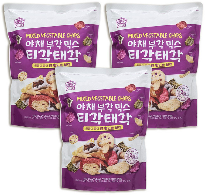 MAMA-F 야채 연근 호박 다시마 김 부각 믹스 간식, 3세트, 450g
