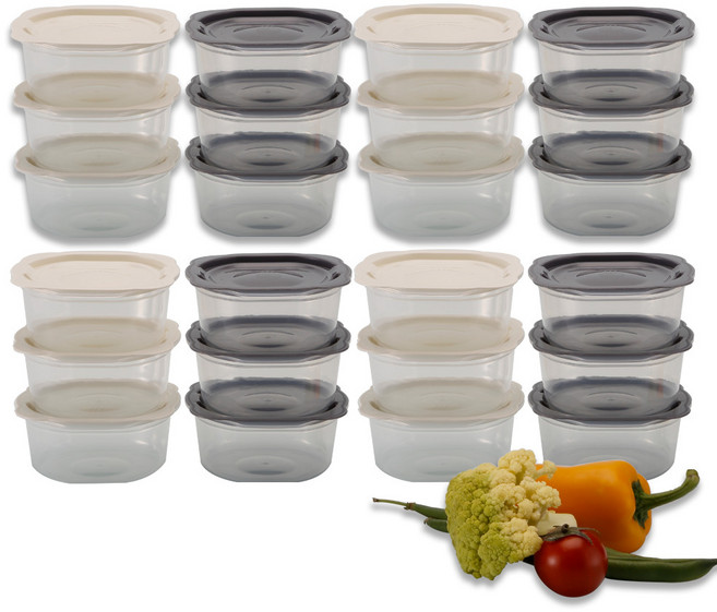 이지앤프리 북유럽 용기 400ml x 24세트(48ps) 냉동밥보관용기 전자렌지용기/냉동실정리/환경호르몬 없는 비스프리 BPA FREE 밥소분용기 햇반냉동고/아이보리/그레이, 북유럽(밥용기)400ml 24세트(용기24+뚜껑24), 1개