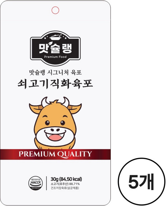 맛슐랭 시그니처 육포 쇠고기직화육포, 5개, 30g
