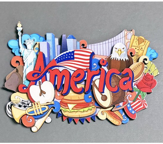 맛있는굿즈 호주 미국 하와이 뉴욕 괌 사이판 뉴질랜드 냉장고자석 마그넷 마그네틱 기념품, C미국57.미국