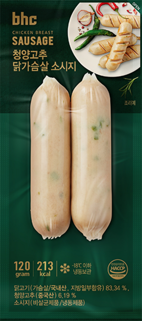 BHC 청양고추 닭가슴살 소시지, 15개, 120g