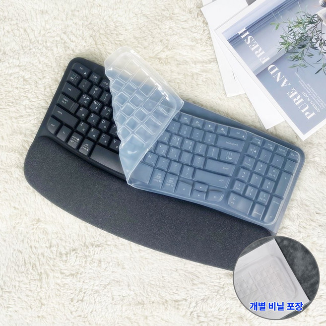 로지텍 WAVE KEYS 웨이브키 키스킨 실리콘 키보드덮개 커버, 1개, 투명