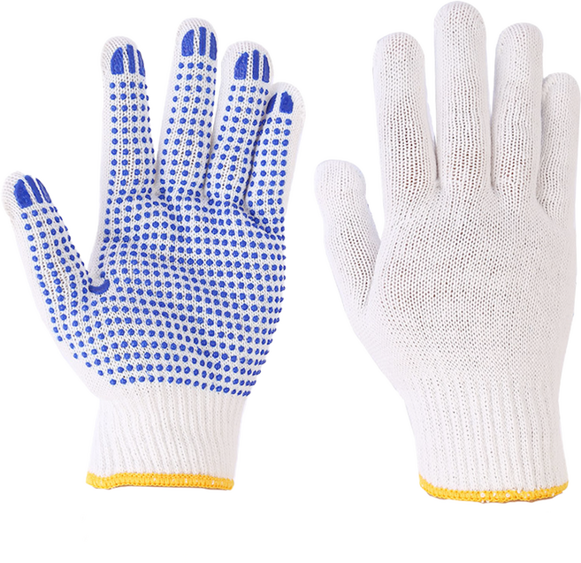 도트장갑 미끄럼방지 점박이 면장갑 안전장갑 100켤레, 1세트, 흰색