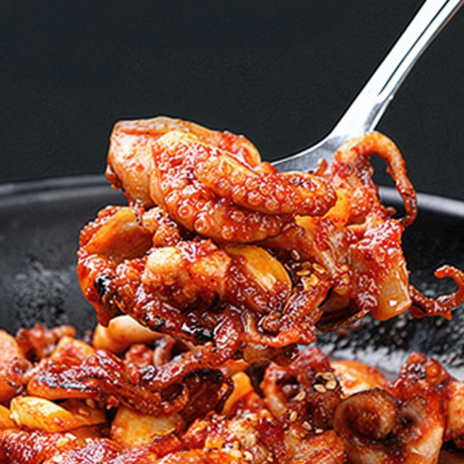 일당백쭈꾸미 매콤 양념 쭈꾸미 볶음 캠핑 밀키트, 1개, 500g