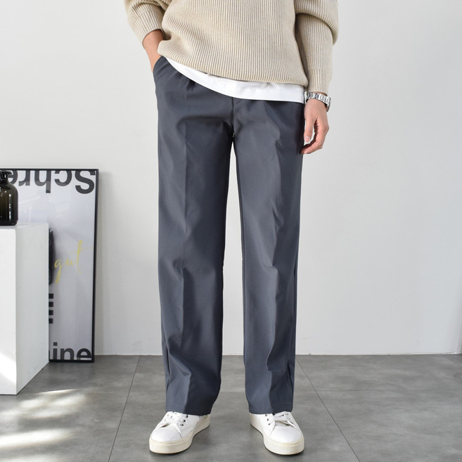 뉴에스지 남자 세미와이드 M-2XL 겨울 밍크 기모 스판 뒷밴딩 슬랙스