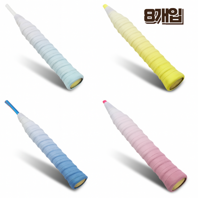 홈앤힐링 배드민턴 그립테이프 밀리지않는 오버그립, 8개, 컬러 혼합