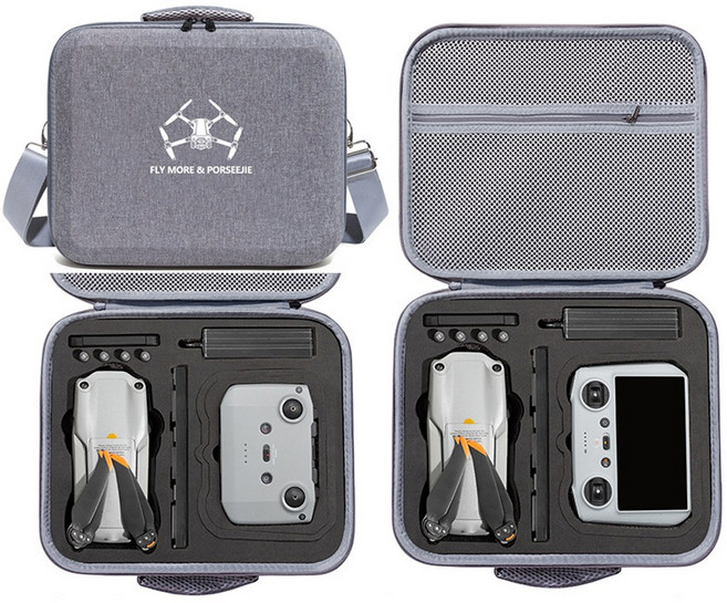 DJI 에어2 에어2S 드론 전용 하드 케이스 가방 조종기 배터리 충전기 수납 여행 휴대용 방수 방진 보호 가방, 1개, (에어2) 가방(그레이)