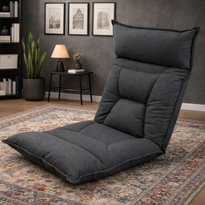 라온프리 편안한 1인용 쇼파 접이식 각도조절 좌식의자, 진 그레이, 1개
