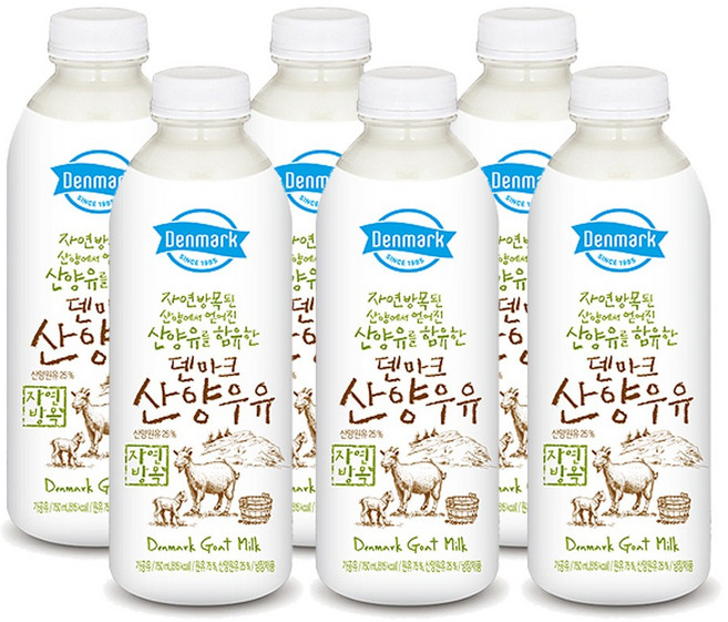 덴마크 산양우유 750ml, 6개