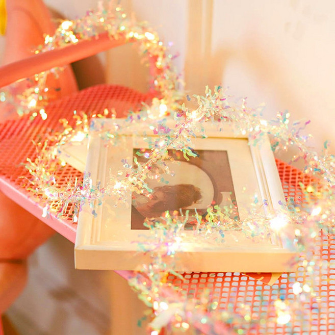 모던앳 오로라 줄조명 홀로그램 트리 장식 3M LED 램프 홈파티 소품, 1개