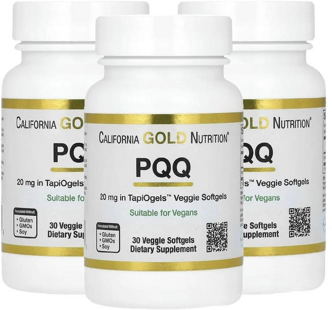 CGN PQQ 피큐큐 피롤로퀴놀린퀴논 캘리포니아골드뉴트리션 20mg 30젤 3병, 3개, 30정