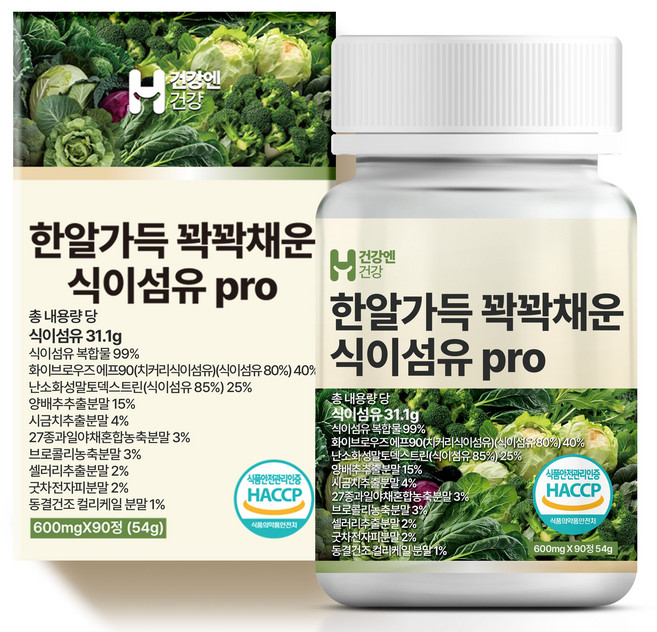 건강엔건강 한알가득 꽉꽉채운 식이섬유 정 31.1g, 1개, 90정