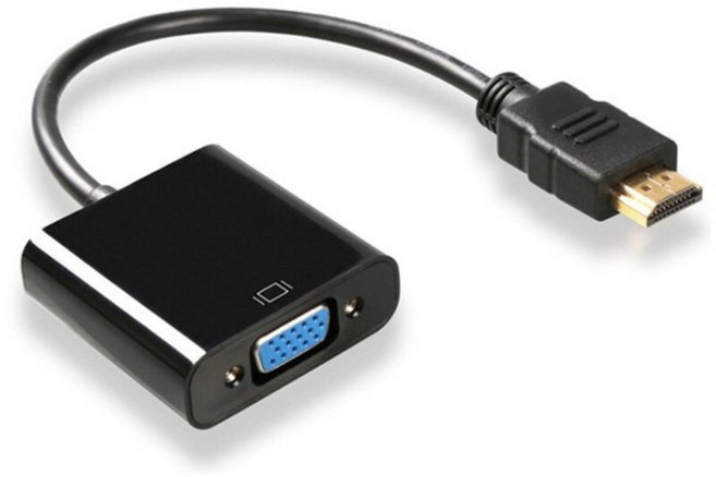 고속 HDMI VGA 어댑터 HDTV 남성 VGA 여성 변환기 HDMI Scaler 비디오 케이블 코드 컨버터 PC 노트북, 없음, 02 Black_01 0.25 m