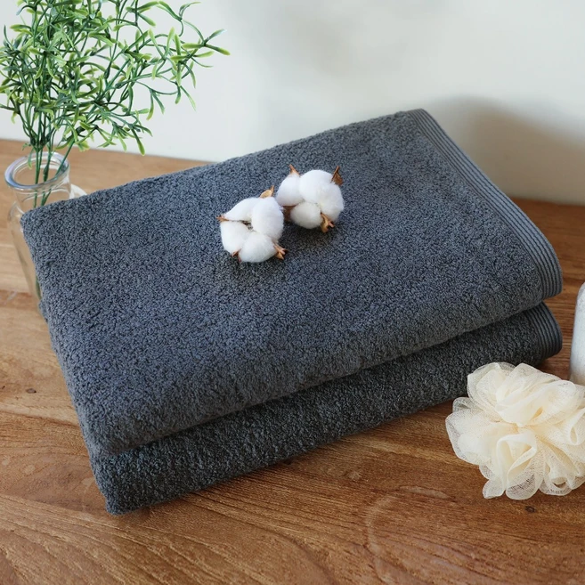 송월 몬테스 40수 500g 바스타월 2장, 2개, 다크그레이 - 쿠팡