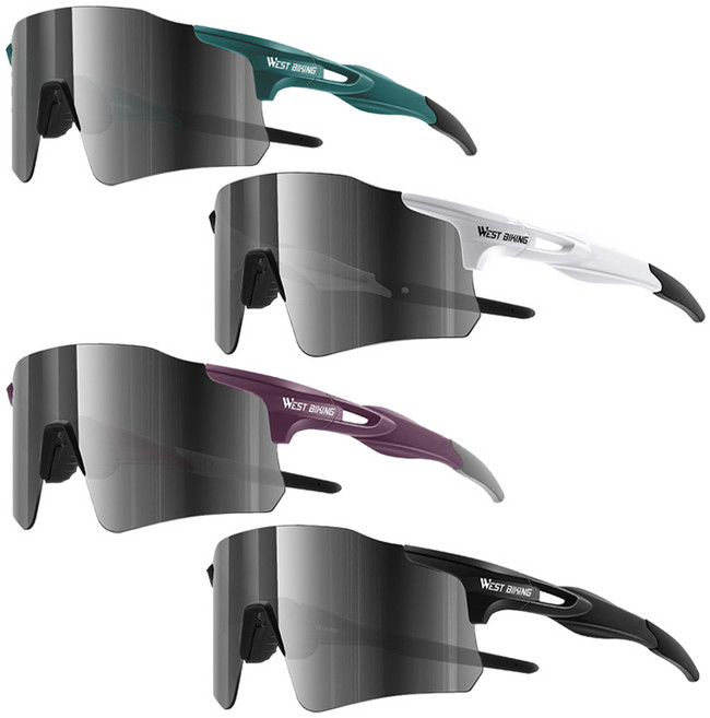 시그니처베이지 스포츠 자전거 편광 변색 고글 선글라스 YPZ155, 편광 화이트, 1개