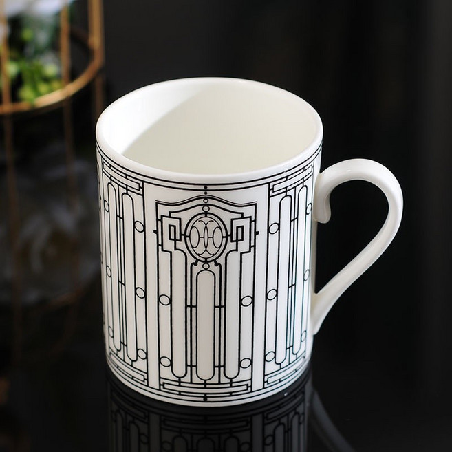 HERMÈS 骨瓷馬克杯 送禮禮盒包裝, 1個, 黑線迴紋針