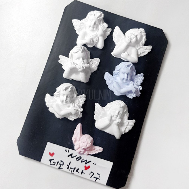 허브인 실리콘 몰드 데코 미니몰드 붕어빵 동물 과일 66구 모음외, 데코몰드 아기천사7종 7구 몰드